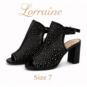 Lorraine Black Studded Women's Heels